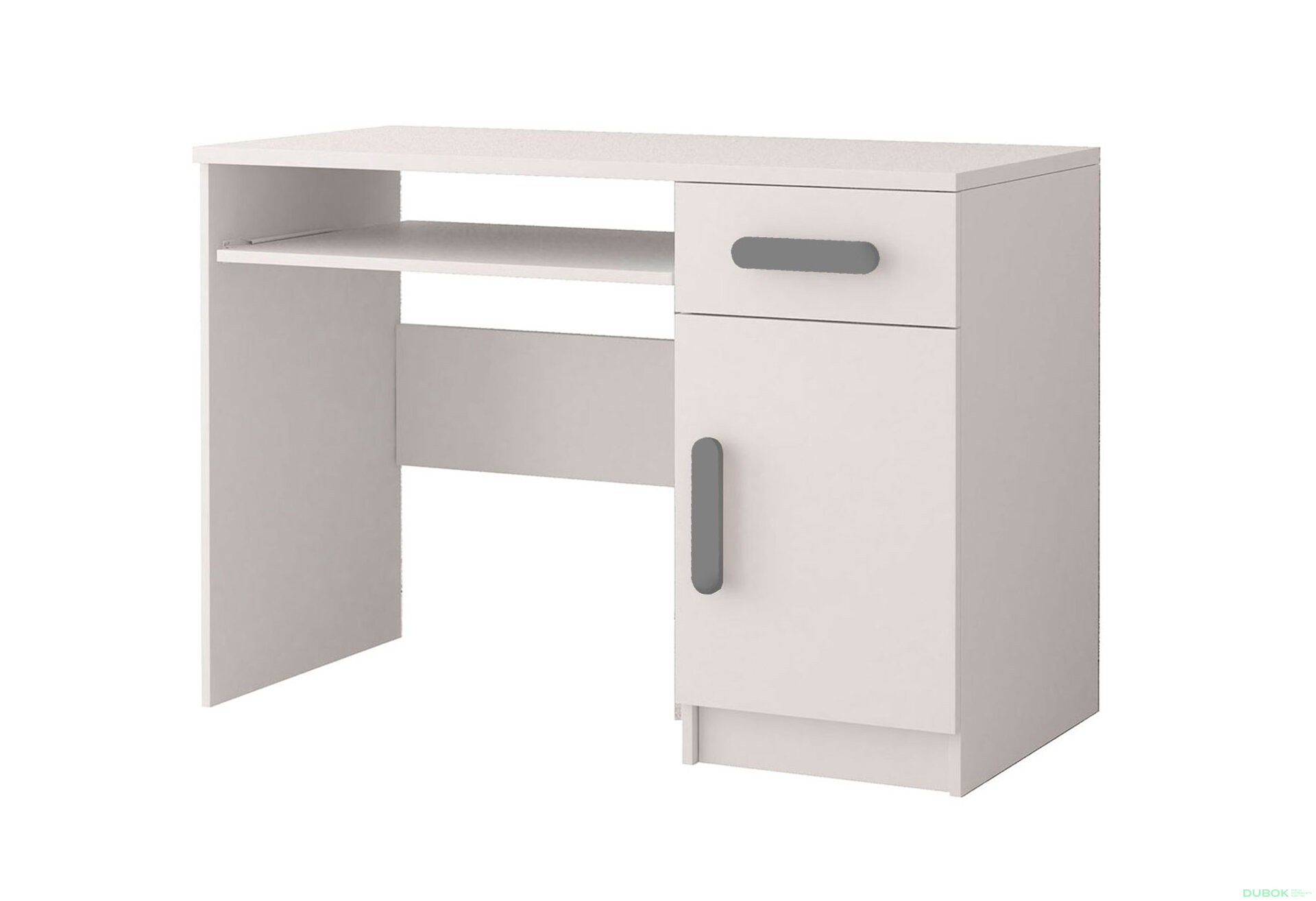 Fotografie 1 - Psací stůl Smyk bílá, úchytky šedý Idczak meble