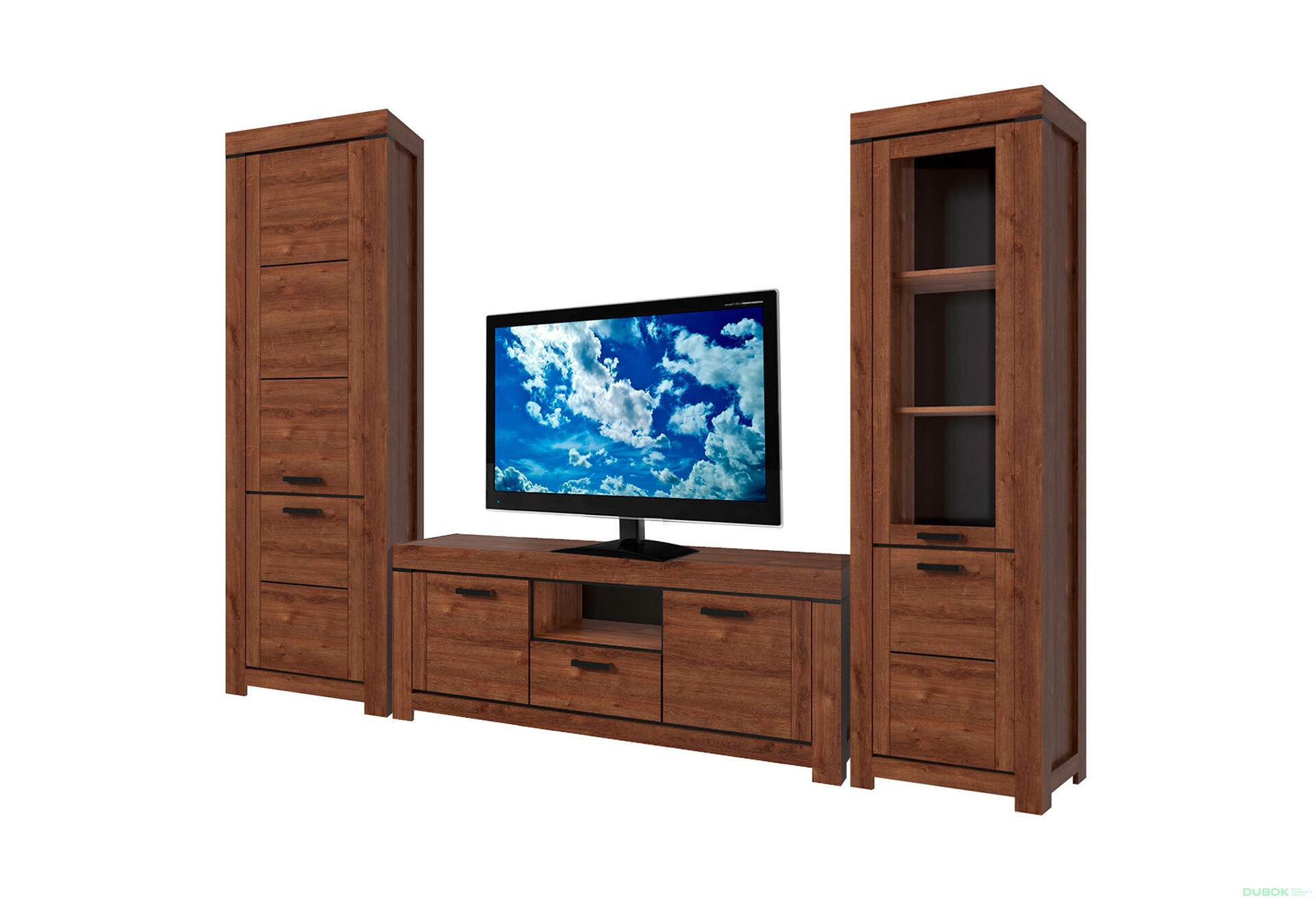 Obývací sestava 2.9 m hnědý dub Brass - Fotografie 2 Fotografie 2 - Obývací sestava 2.9 m hnědý dub Brass