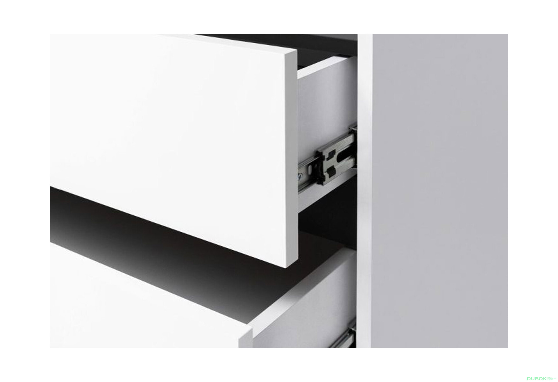 Fotografie 5 - Komoda 4šx bílý supermat, antracit Duo