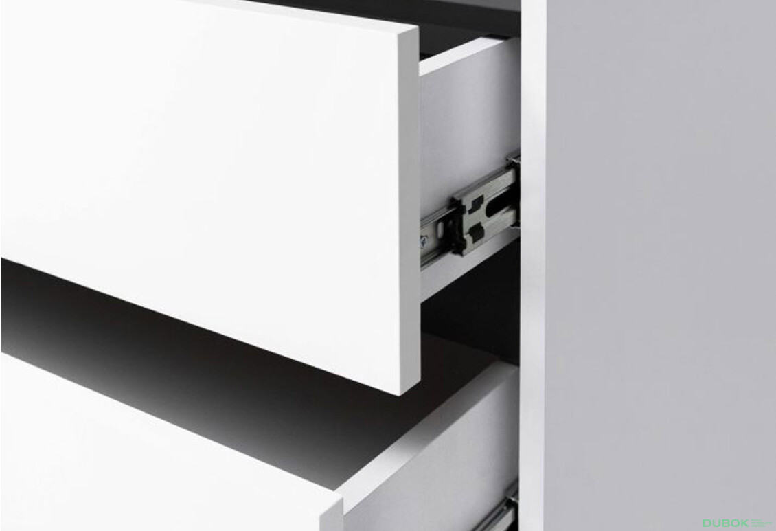 Fotografie 5 - Komoda 4šx bílý supermat, antracit Duo