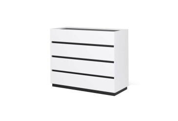 Komoda 4šx bílý supermat, antracit Duo
