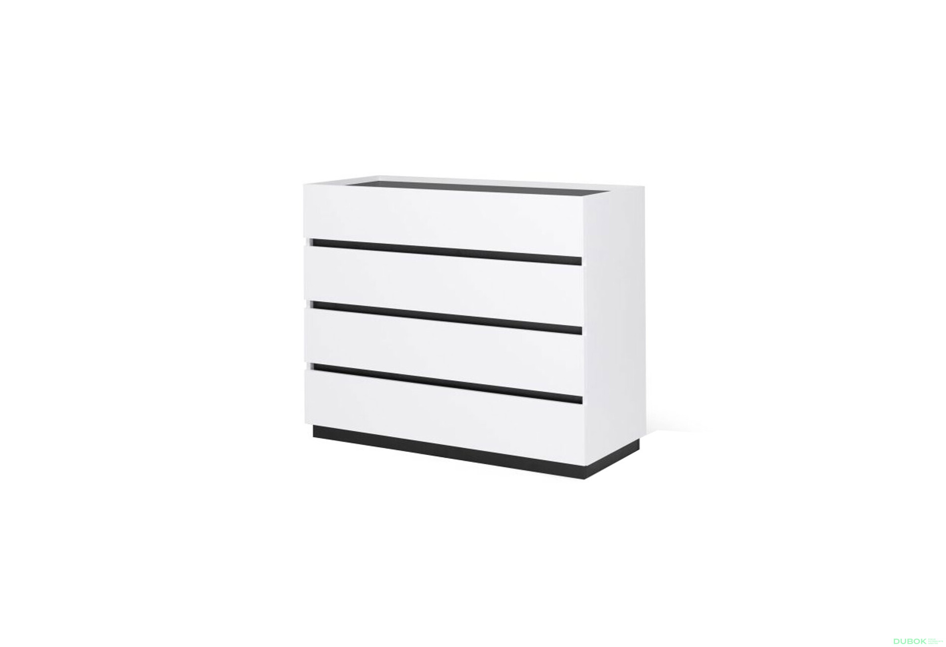Fotografie 1 - Komoda 4šx bílý supermat, antracit Duo