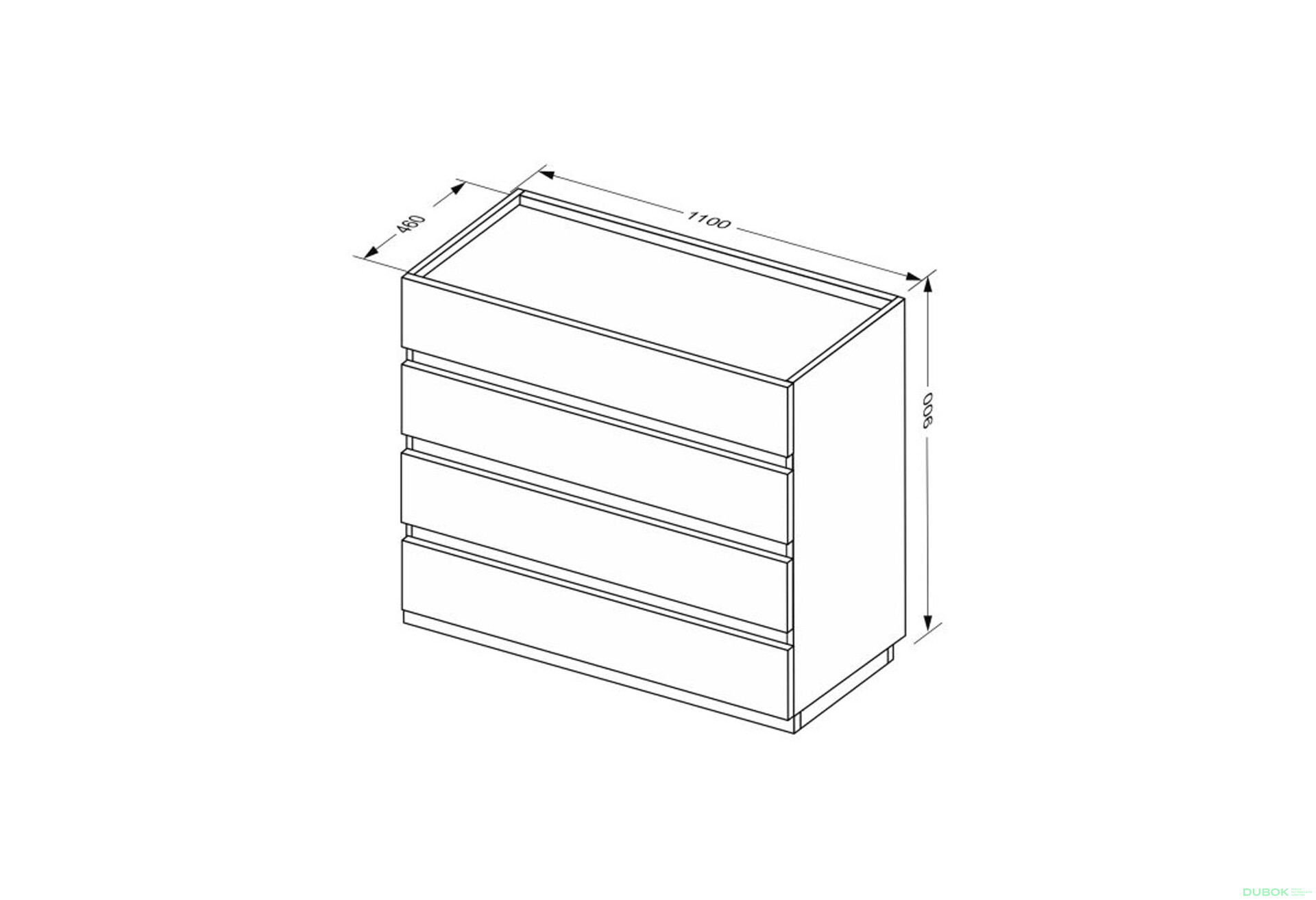 Fotografie 7 - Komoda 4šx bílý supermat, antracit Duo