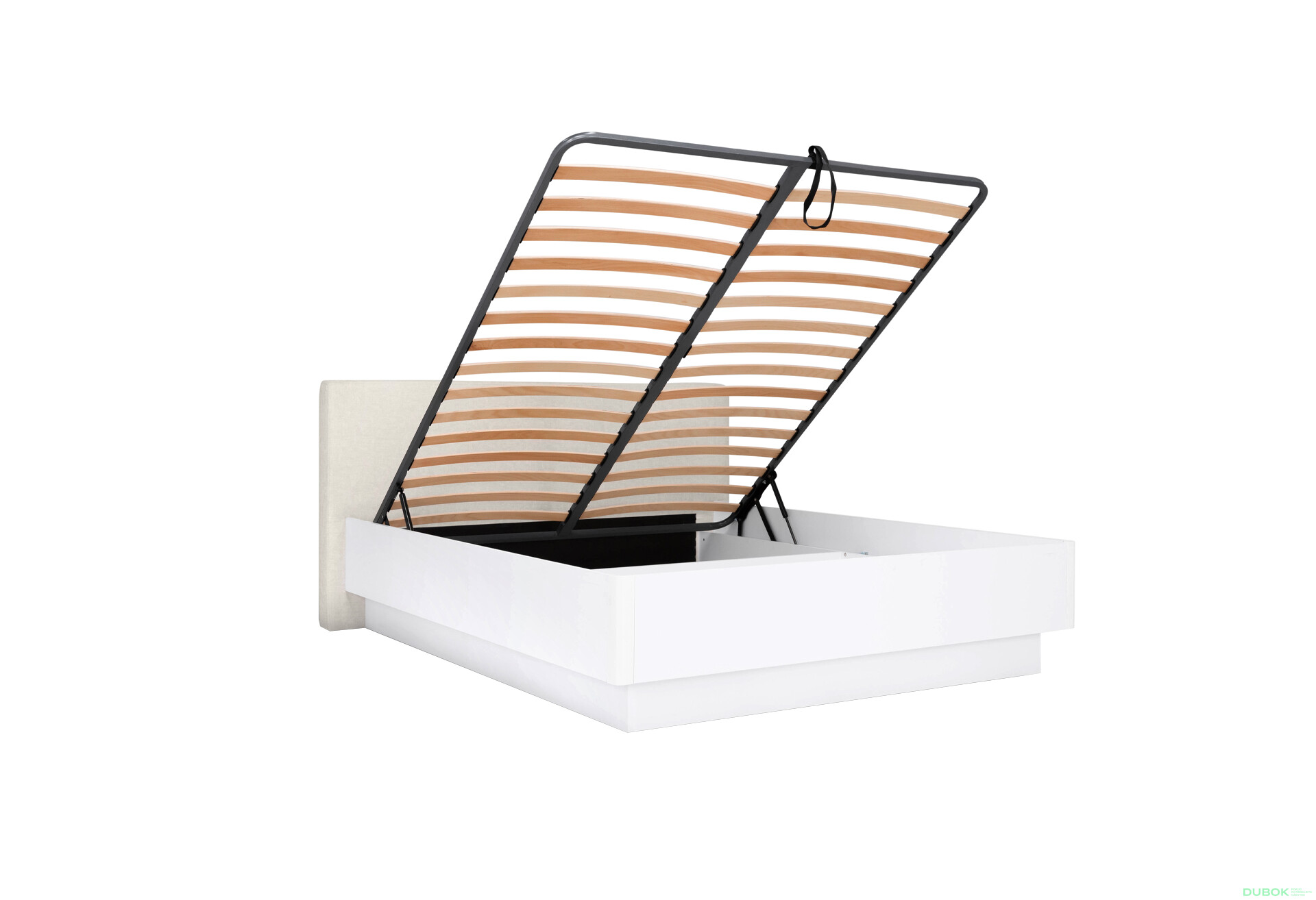 Fotografie 2 - Postel 160 výklopná s roštem, bílý lesk Mila