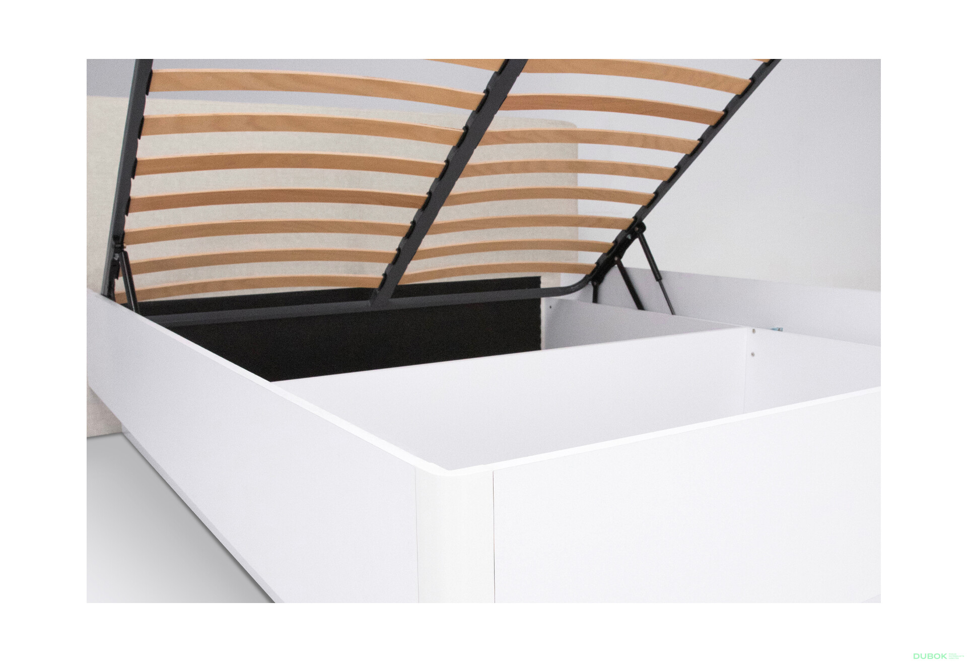 Fotografie 3 - Postel 160 výklopná s roštem, bílý lesk Mila