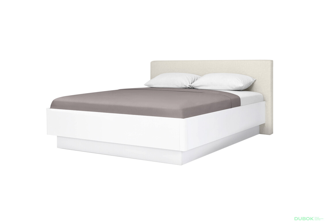 Postel 160 výklopná s roštem, bílý lesk Mila
