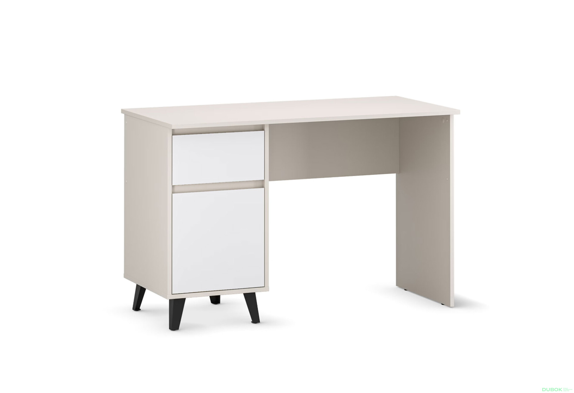 Psací stůl BORG 1d1s/120 kašmír / bílý - Fotografie 1 Fotografie 1 - Psací stůl BORG 1d1s/120 kašmír / bílý
