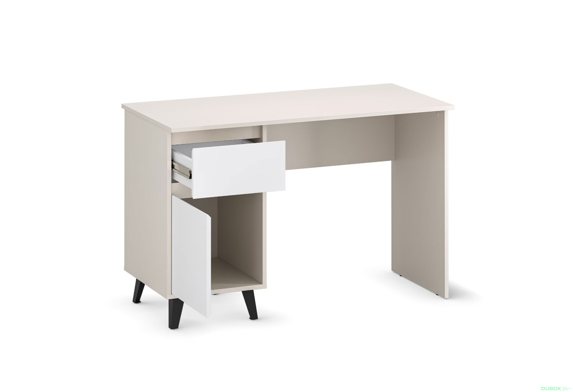 Psací stůl BORG 1d1s/120 kašmír / bílý - Fotografie 6 Fotografie 6 - Psací stůl BORG 1d1s/120 kašmír / bílý