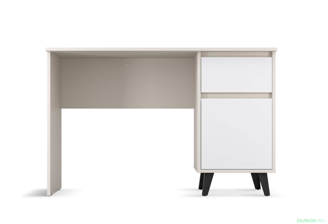 Fotografie 2 - Psací stůl BORG 1d1s/120 kašmír / bílý