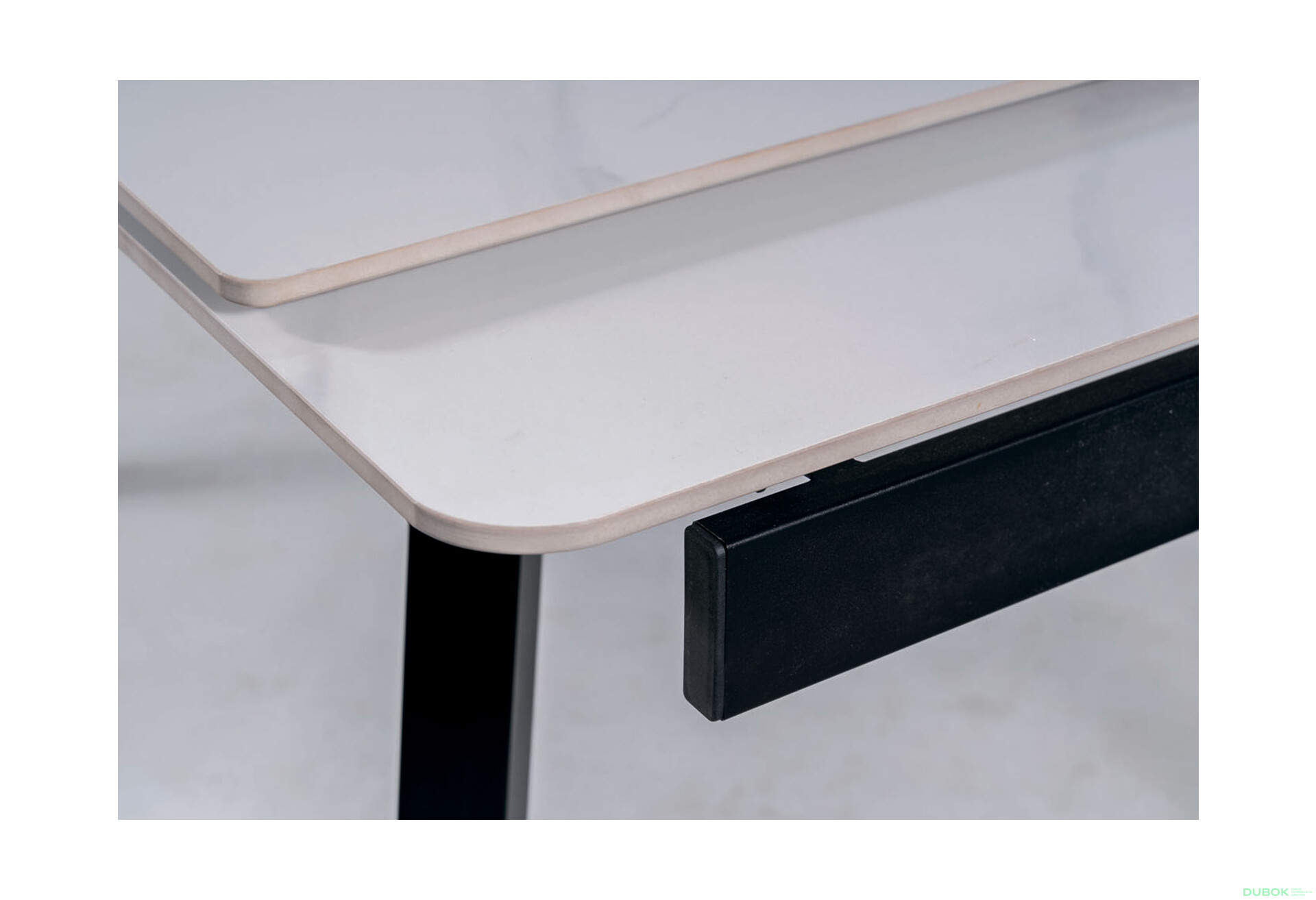 Stůl John 120(180)x85 bílý + 4 židle Tom Velvet šedý Bluvel 14 / matná černá kov - Fotografie 2 Fotografie 2 - Stůl John 120(180)x85 bílý + 4 židle Tom Velvet šedý Bluvel 14 / matná černá kov