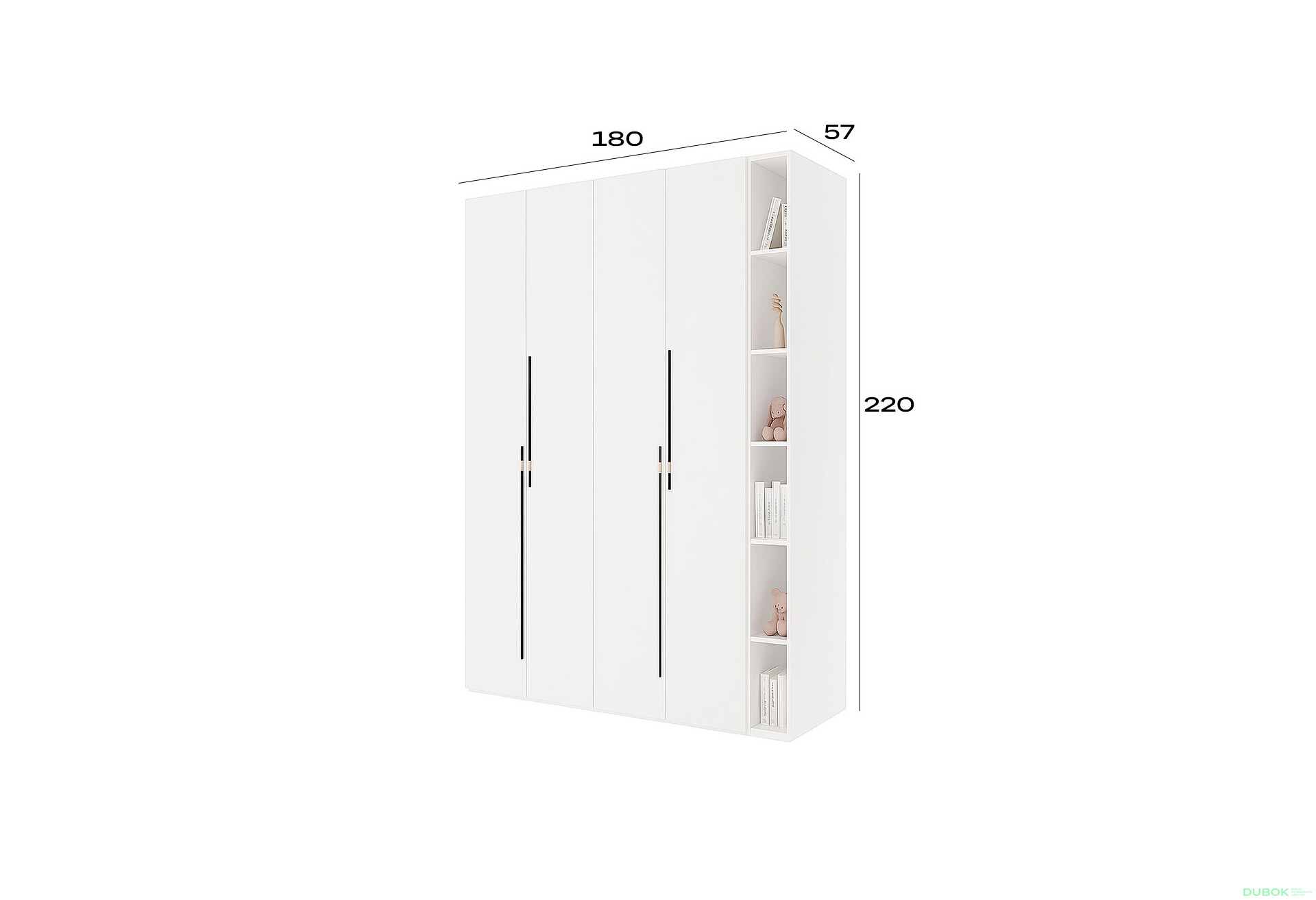 Fotografie 3 - Skříň 4D s policemi 180 cm nymphaea alba Space