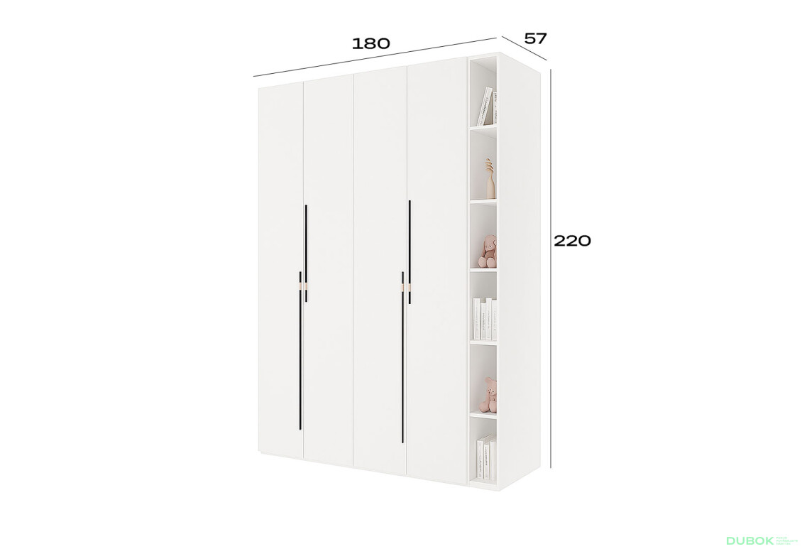 Fotografie 3 - Skříň 4D s policemi 180 cm nymphaea alba Space