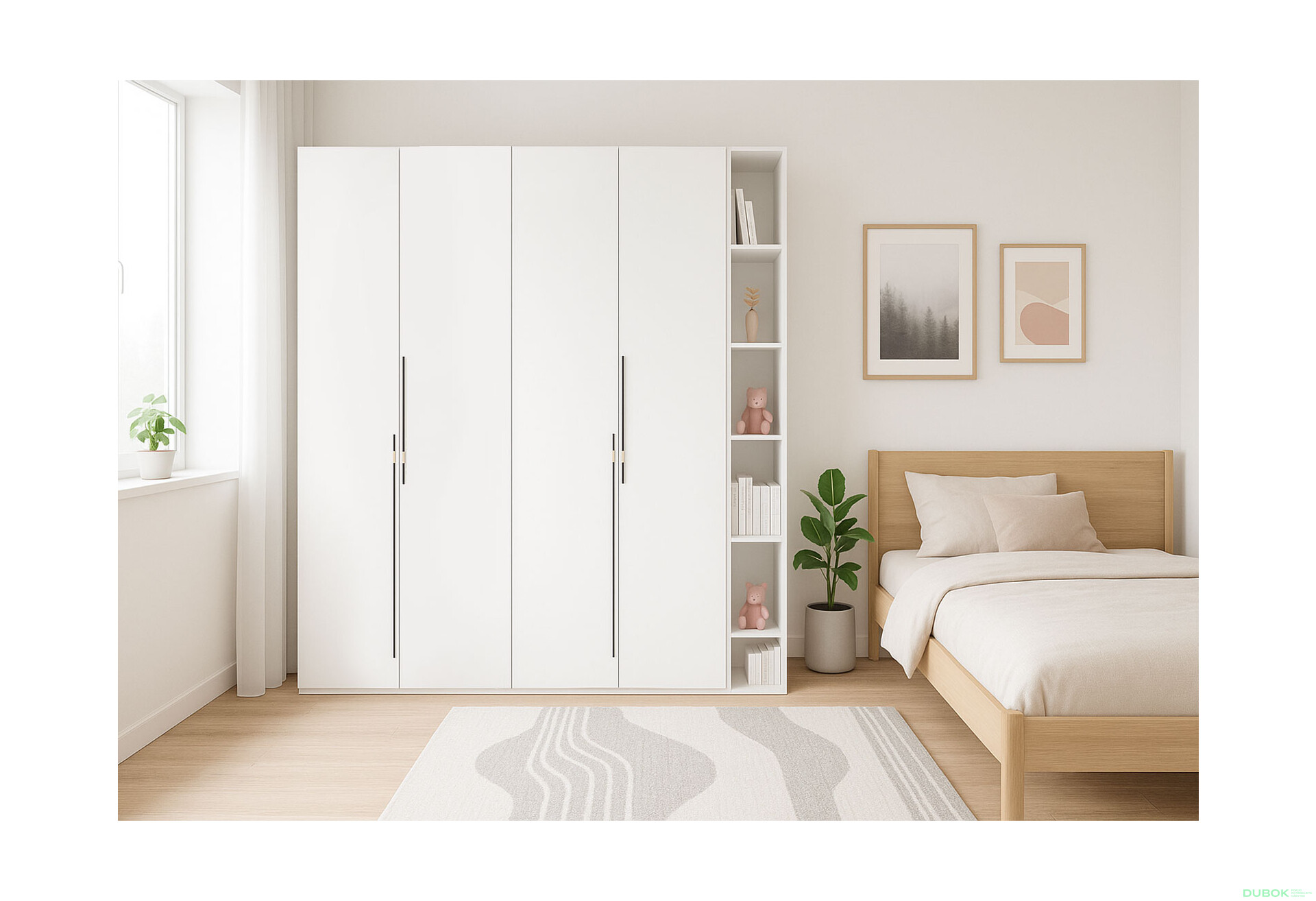 Fotografie 2 - Skříň 4D s policemi 180 cm nymphaea alba Space