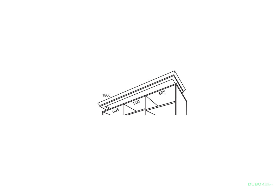 Římsa 2300 (hloubka 600) Rim-Veneziano 3D 2,3 m
