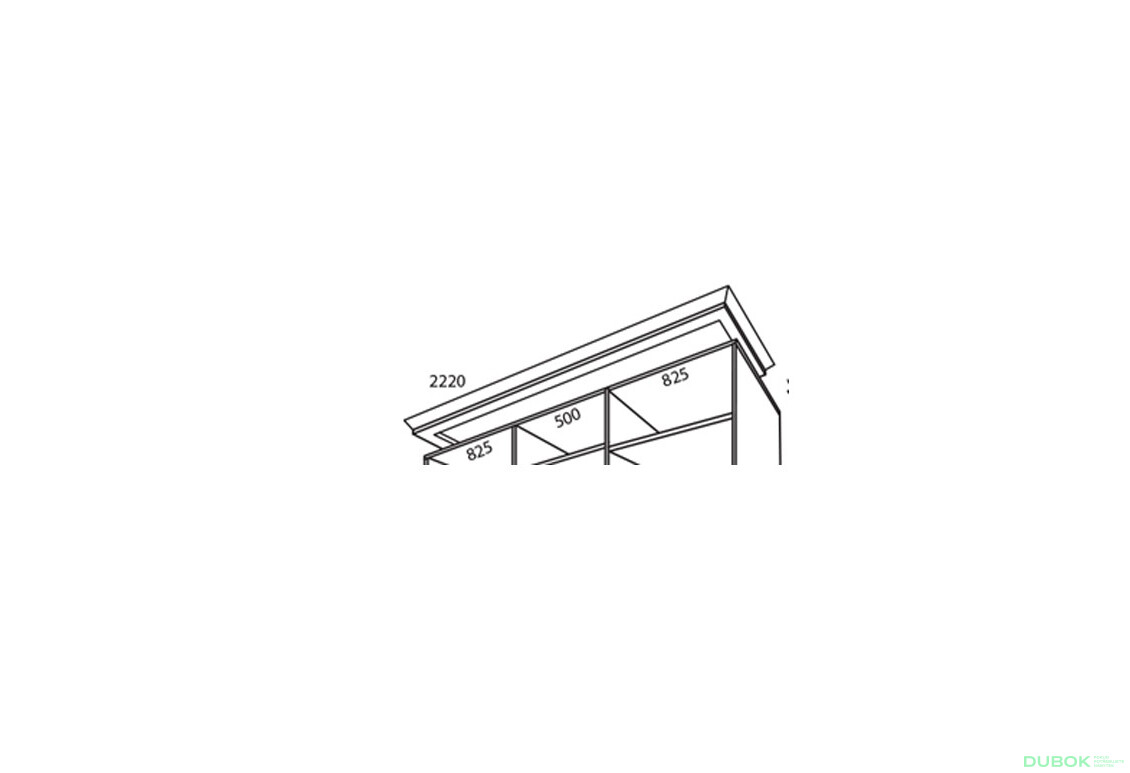 Římsa 2220 (hloubka 600) Rim-Veneziano 3D 2,2 m