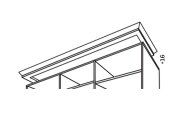 Římsa 2220 (hloubka 450) Rim-Veneziano 3D 2,2 m