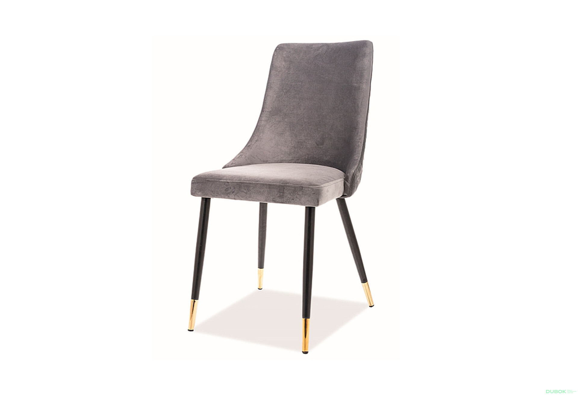 Fotografie 1 - Židle Piano Velvet šedý Bluvel 14, kov černý / zlatý