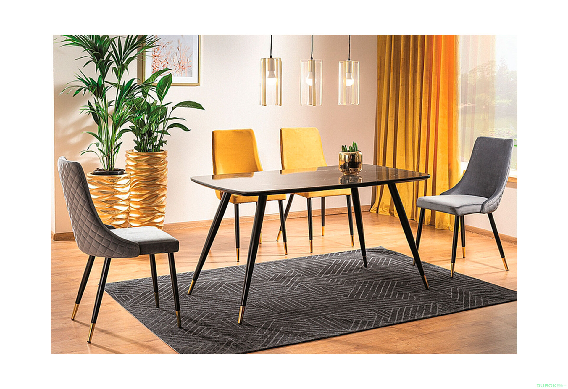 Fotografie 5 - Židle Piano Velvet šedý Bluvel 14, kov černý / zlatý
