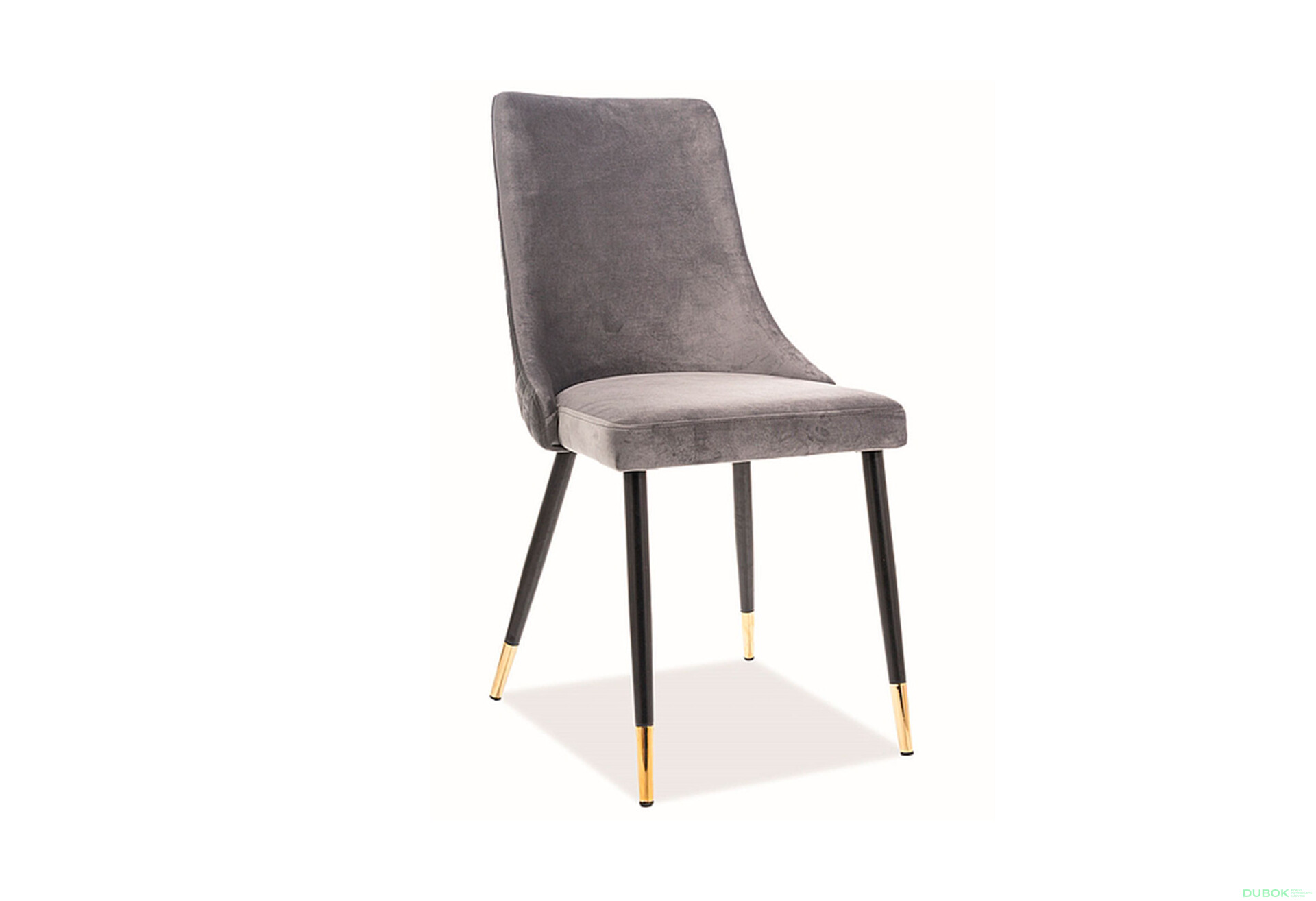 Fotografie 2 - Židle Piano Velvet šedý Bluvel 14, kov černý / zlatý
