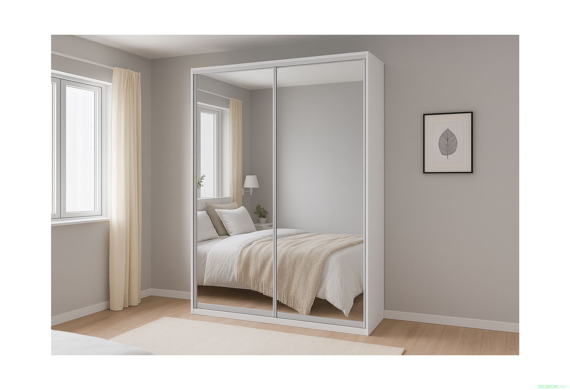 Fotografie 2 - Skříň 2D 1500x600x2400, 2 zrcadla, bílá