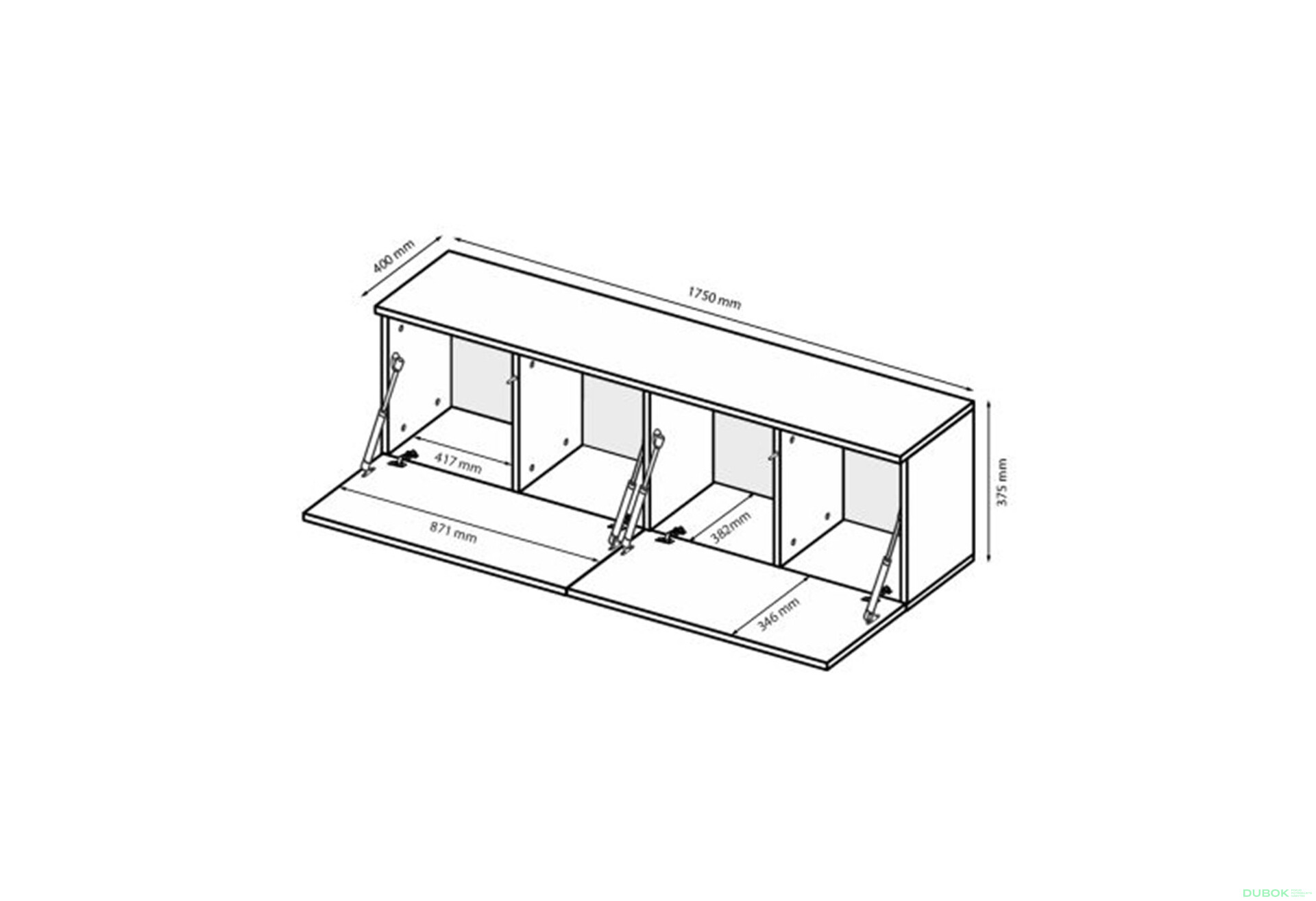 Fotografie 7 - TV stolek 1,75 kašmírový lesk Legs Box