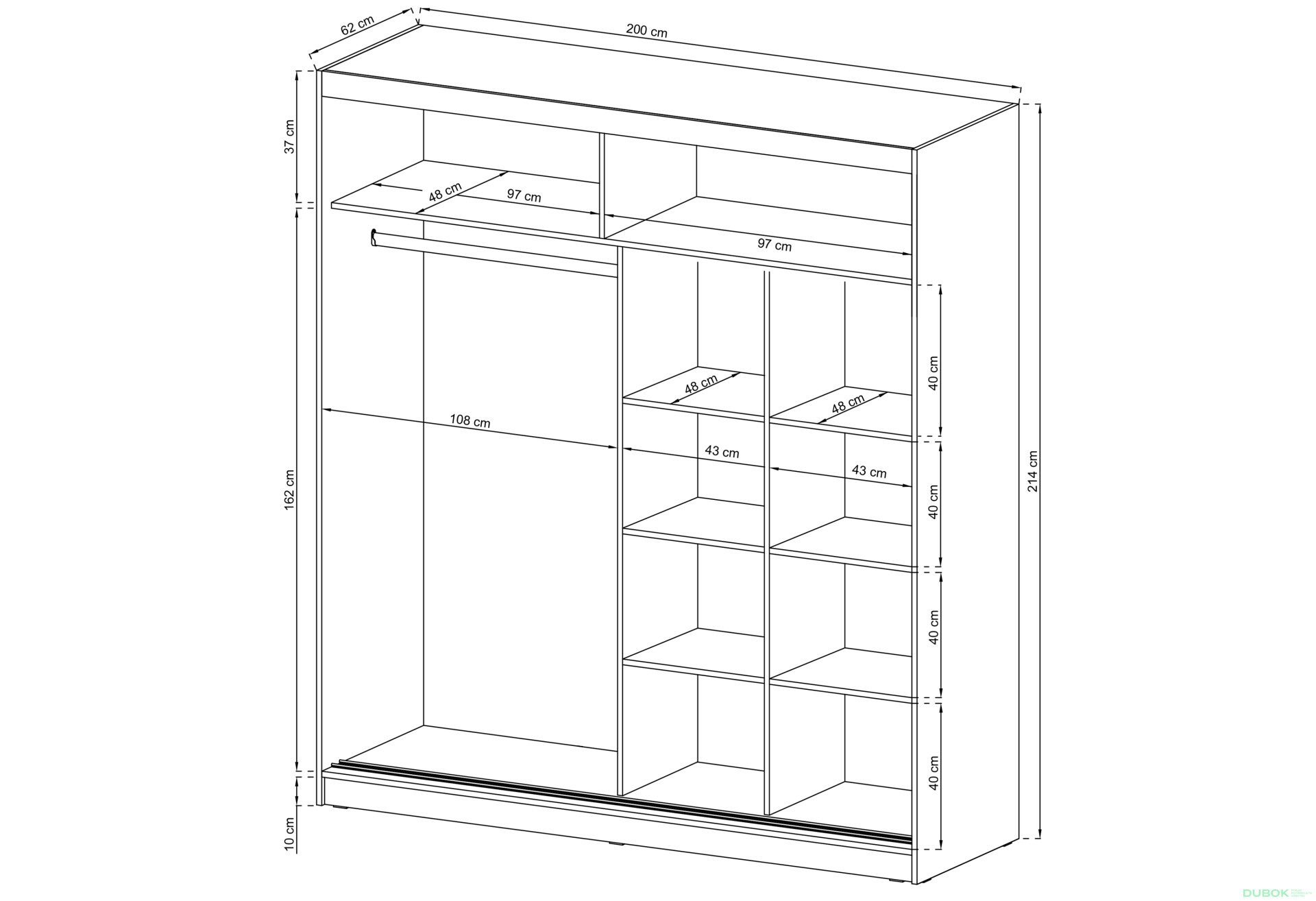Skříň Wiki II 200 grafit - Fotografie 2 Fotografie 2 - Skříň Wiki II 200 grafit