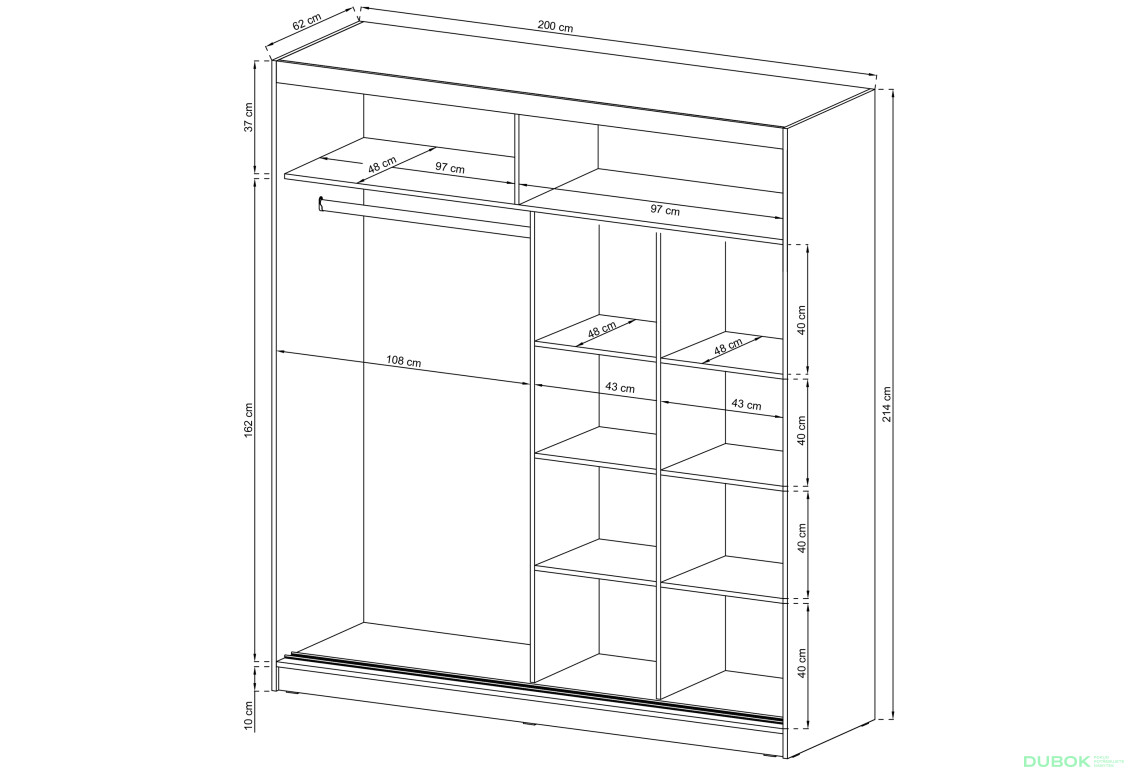 Skříň Wiki II 200 grafit - Fotografie 2 Fotografie 2 - Skříň Wiki II 200 grafit