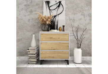 Fotografie Komoda Borg 3s/70 kašmír / dub artisan