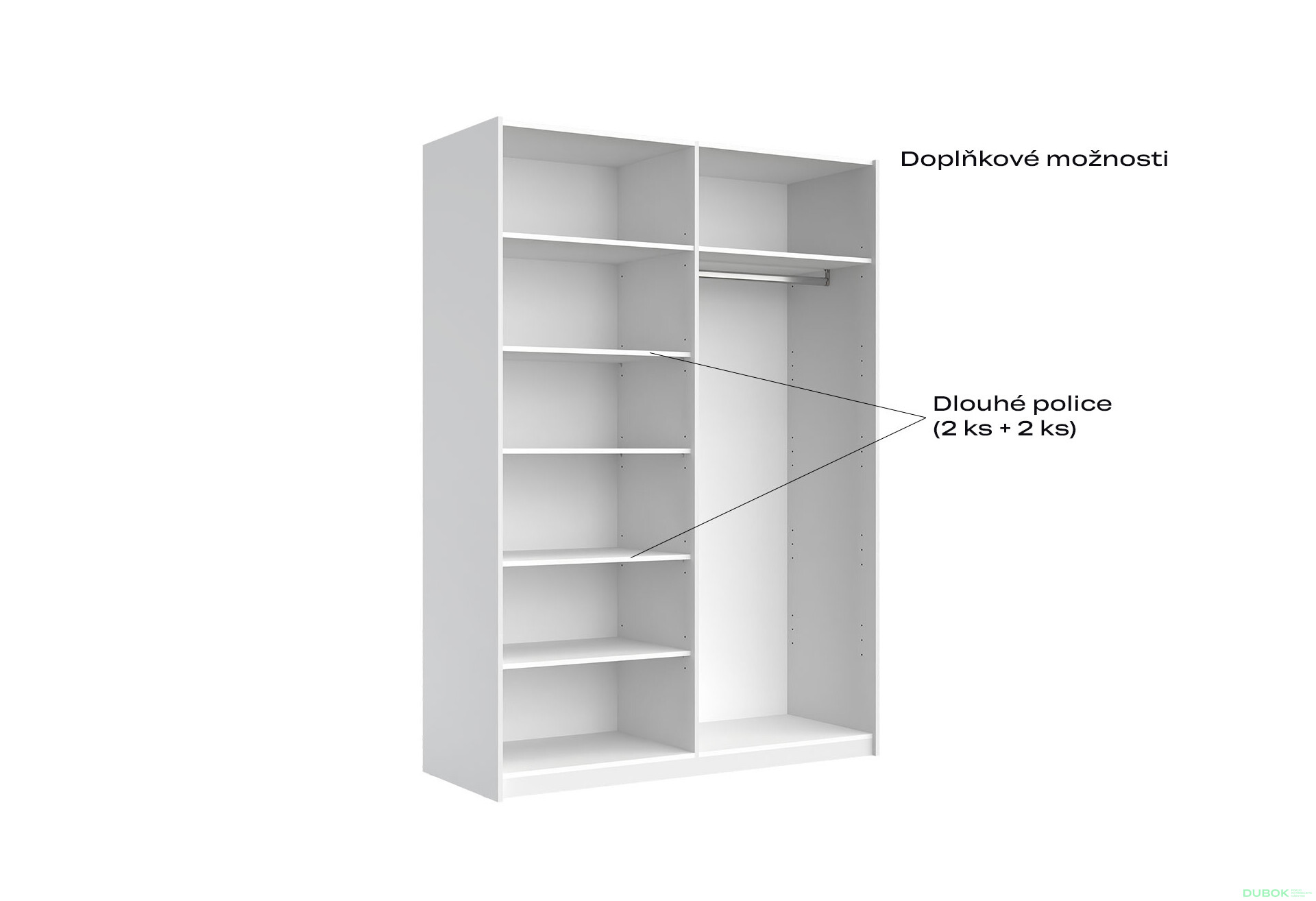 Korpus skříně 4dv Bílý lesk Idea - Fotografie 4 Fotografie 4 - Korpus skříně 4dv Bílý lesk Idea
