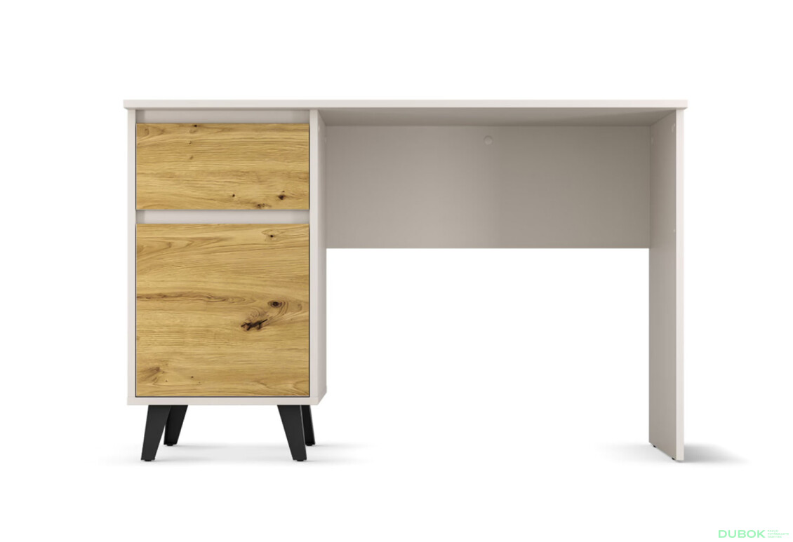 Psací stůl BORG 1d1s/120 kašmír / dub artisan - Fotografie 2 Fotografie 2 - Psací stůl BORG 1d1s/120 kašmír / dub artisan