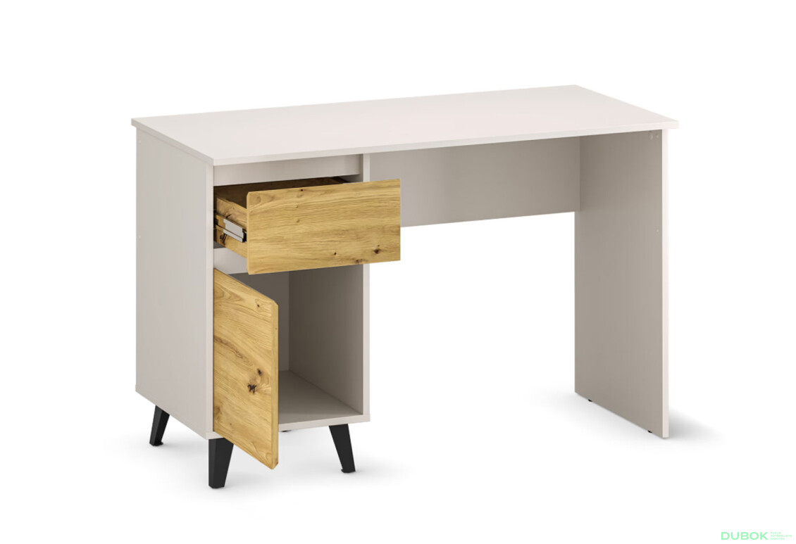 Fotografie 5 - Psací stůl BORG 1d1s/120 kašmír / dub artisan