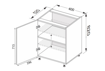 Spodní část 40N/820 1dveře Fotografie Spodní část 40N/820 1dveře