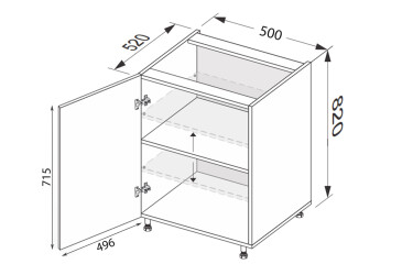 Spodní část 50N/820 1dveře Fotografie Spodní část 50N/820 1dveře