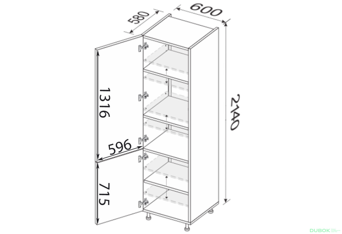 Skříňka 60P/2140 Vintage - Fotografie 2 Fotografie 2 - Skříňka 60P/2140 Vintage