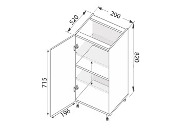 Spodní 20N/820 1dveřový Pro Blum Fotografie Spodní 20N/820 1dveřový Pro Blum