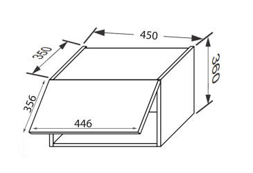 Vrchní 45V/360 1dveře Aventos Pro Blum Fotografie Vrchní 45V/360 1dveře Aventos Pro Blum