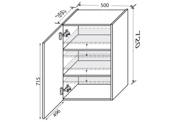 Vrchní 50V/720 1dveře Pro Blum Fotografie Vrchní 50V/720 1dveře Pro Blum