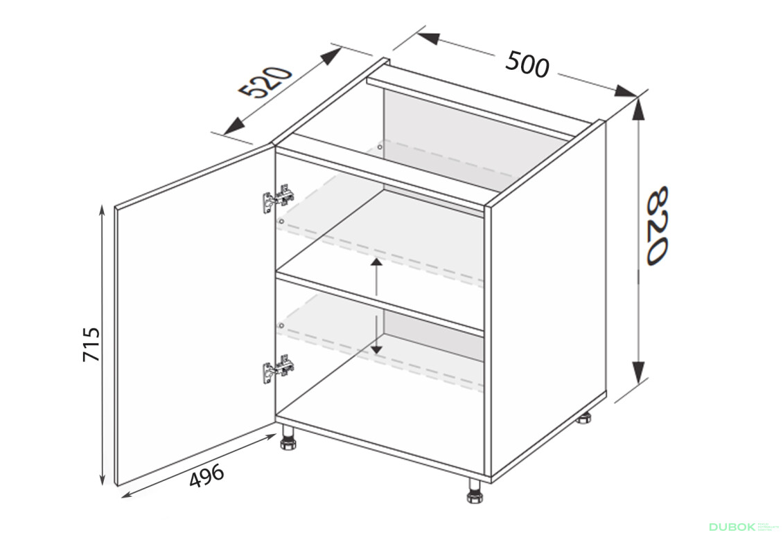 Spodní skříňka 50N/820 1dveře Pro Blum Vintage - Fotografie 2 Fotografie 2 - Spodní skříňka 50N/820 1dveře Pro Blum Vintage