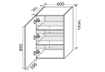 Vrchní 60V/900 1dveře Pro Blum Fotografie Vrchní 60V/900 1dveře Pro Blum