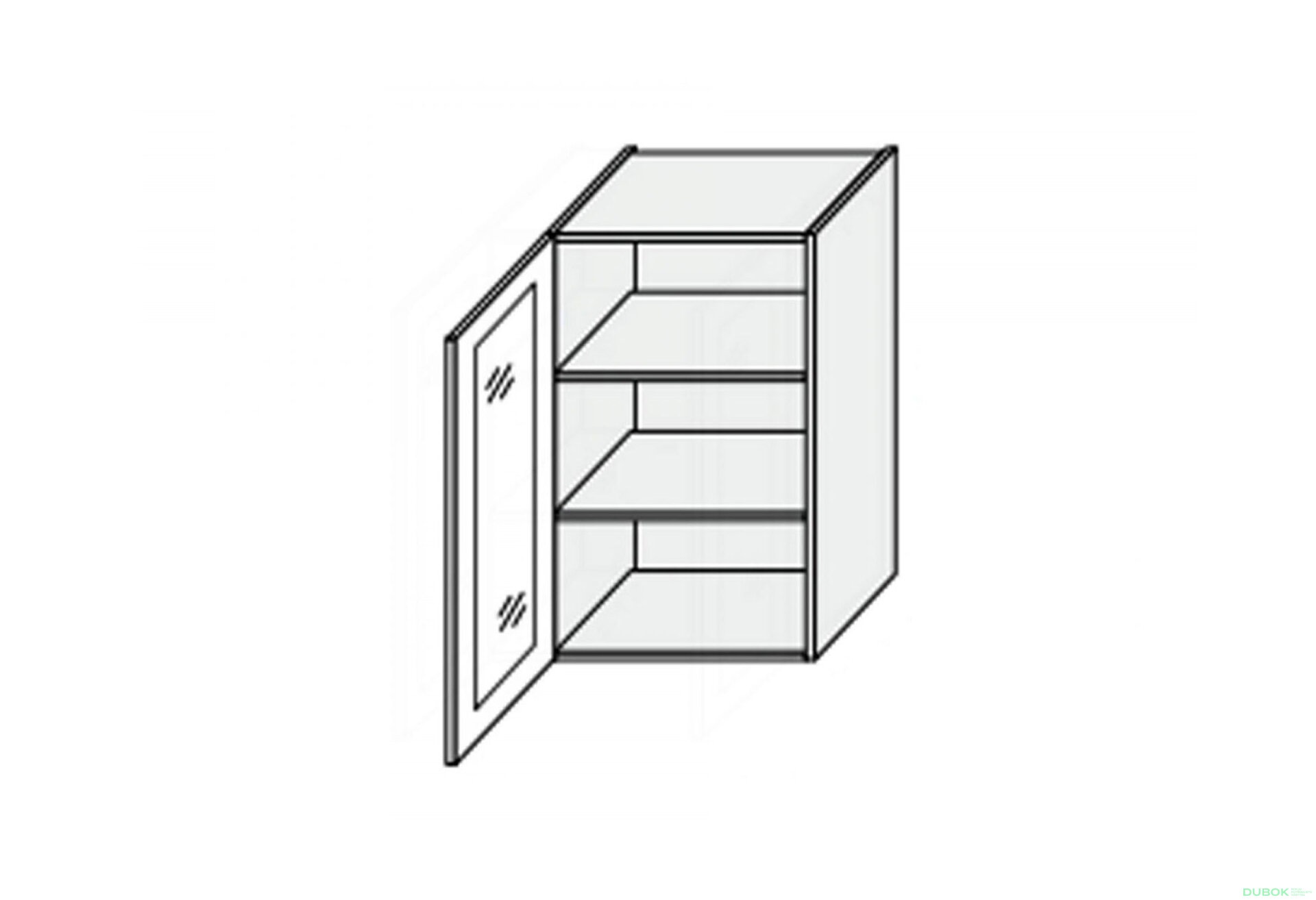 Fotografie 1 - Vrchní 60V/900 1dveřová vitrína Pro Blum Vintage