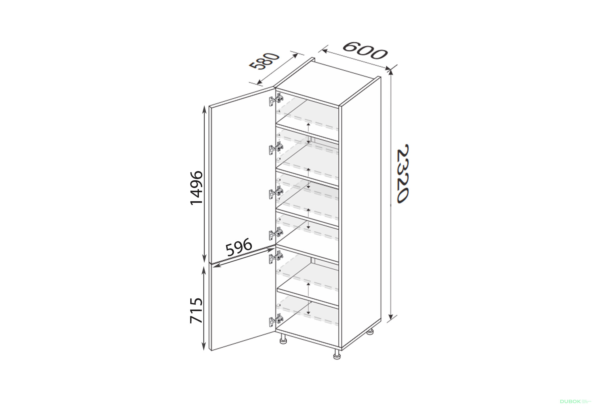 Skříňka 60P/2320 Pro Blum Vintage - Fotografie 2 Fotografie 2 - Skříňka 60P/2320 Pro Blum Vintage
