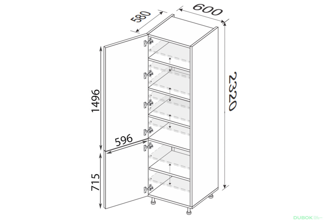 Skříňka 60P/2320 Pro Blum Vintage - Fotografie 2 Fotografie 2 - Skříňka 60P/2320 Pro Blum Vintage