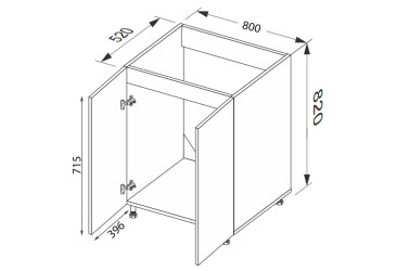 Spodní 80Nm/820 2dv dřez Pro Blum Fotografie Spodní 80Nm/820 2dv dřez Pro Blum