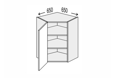 Vrchní roh V 45°/720 (650x650) 1dveře Pro Blum