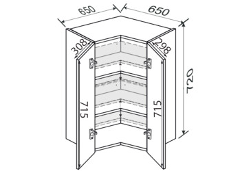 Vrchní roh V 90°/720 2dv Pro Blum Fotografie Vrchní roh V 90°/720 2dv Pro Blum