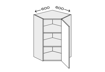 Vrchní roh V 45°/720 (600x600) 1 dvířka pravé