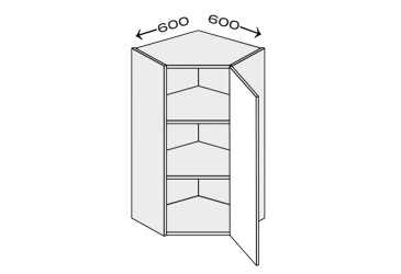 Vrchní roh 45°/900 (600x600) 1dveře pravé Millenium
