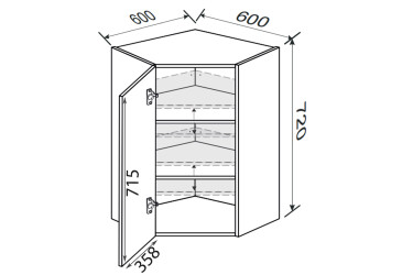 Vrchní roh 45°/720 (600x600) 1dv. Fotografie Vrchní roh 45°/720 (600x600) 1dv.