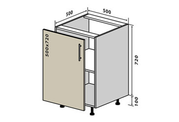 N5 Skříňka 1D 50 Prajm Lux / Prime Luxe
