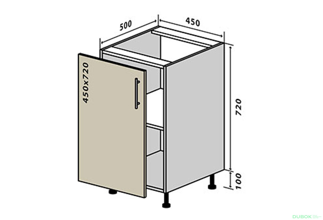 N4 Skříňka 1D 45 Prajm Lux / Prime Luxe